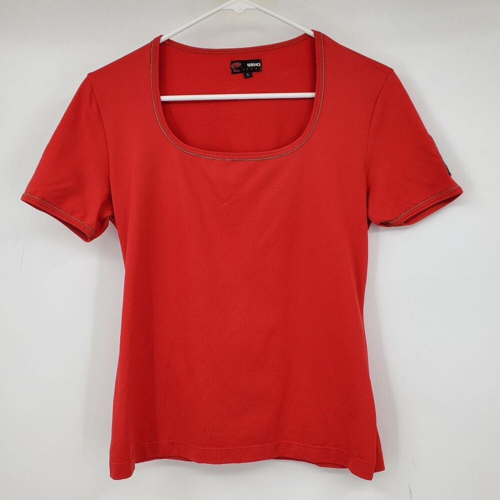 Versace Sport Olympic‎ Museum Lausanne Red Short Sleeved Shirt Small
